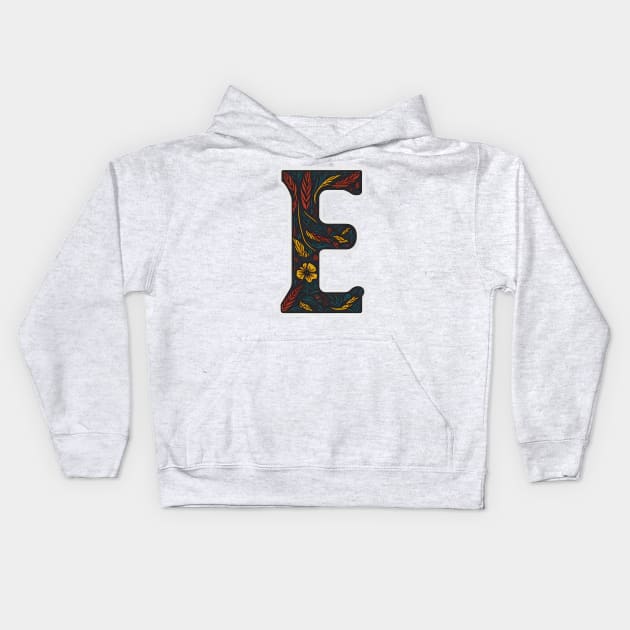 Letter E (I) Kids Hoodie by design19970